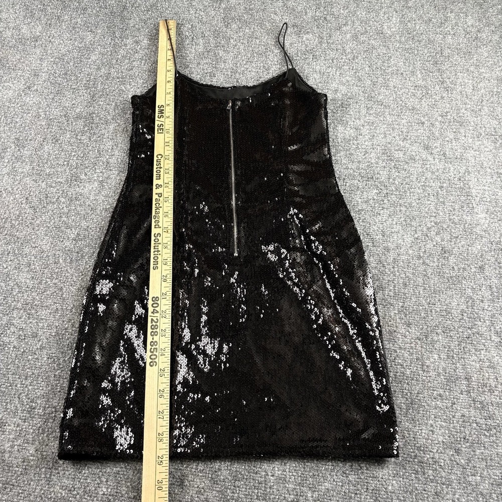 PrettyLittleThing Dress Women 0 Black Sequin Y2K Party‎ Club Glam Baddie Mini - Picture 8 of 16